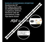 KIT 2 BARRE STRIP 6 LED TV NORDMENDE JS-JP32B71061ED.112 R72-32D04-038