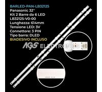 KIT 2 BARRE STRIP 6 LED TV PANASONIC 210BZ06D0B33MBC0DL LB32125-V0-00