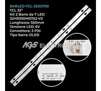 KIT 2 BARRE STRIP 7 LED TV TCL 32HR330M07A2-V2 OEM32LB34-LED3030-V1.6