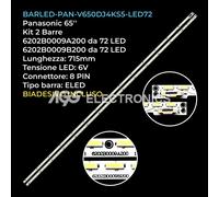 KIT 2 BARRE STRIP 72 LED TV PANASONIC V650DJ4-KS5 TX65EX700B