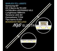 KIT 2 BARRE STRIP 72 LED TV TCL GIC55LB09-LED7020-V0.4, ZM4C-LB5572-ZM4-1