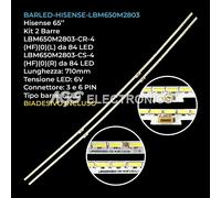 KIT 2 BARRE STRIP 84 LED TV HISENSE LBM650M2803-CR-4(HF)(0)(L)/R
