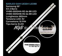 KIT 2 BARRE STRIP 88 LED TV SAMSUNG BN96-30656A/30657A VH80-550SMA-R2/B