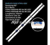 KIT 2 BARRE STRIP 90 LED TV SAMSUNG V7MU-650SMA-R0 V7MU-650SMB-R0