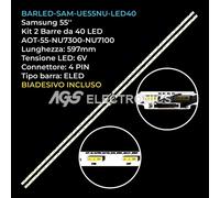 KIT 2 BARRE STRIP LED SAMSUNG AOT-55-NU7100F BN96-45913A UN55NU7300 6V