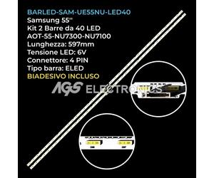 KIT 2 BARRE STRIP LED SAMSUNG AOT-55-NU7100F BN96-45913A UN55NU7300 6V