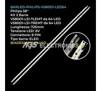 KIT 2 BARRE STRIP LED TV PHILIPS : V580D1-LS1-TLEM7 , 58PUS680912,TX58AS800E