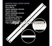 KIT 2 BARRE STRIP LED TV SAMSUNG V6ER-430SMA-LED48-R2/B UE43K
