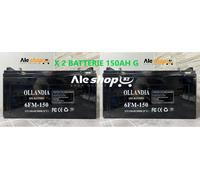 kit 2 batteria 12vl per kit fotovoltaico camper pannello solare 150ah gel