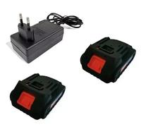 Kit 2 Batteria Ricambio 18 V + Caricabatterie Per Sega Motosega Decespugliatore
