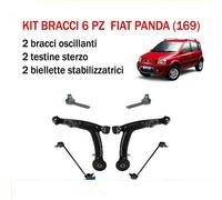 KIT 2 BRACCI OSCILLANTI ANTERIORI CON COPPIA BIELLETTE E TESTINE FIAT PANDA 169