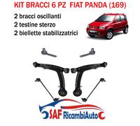 KIT 2 BRACCI OSCILLANTI ANTERIORI CON COPPIA BIELLETTE E TESTINE FIAT PANDA 169