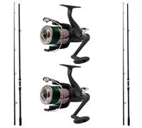 kit 2 Canna Pesca Carpfishing Con Mulinello Kit Carpa Filo Frizione Runner combo