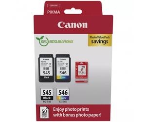 KIT 2 CARTUCCE ORIGINALI CANON 8287B008 PG-545 + CL-546 Bk Col Pixma MX 490 Seri