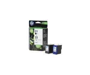KIT 2 CARTUCCE ORIGINALI HP 21 + 22 SD367AE Bk Colore