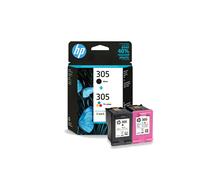 KIT 2 CARTUCCE ORIGINALI HP 6ZD17AE 305 BK Nera + Colore 100/120 pagine Grado B