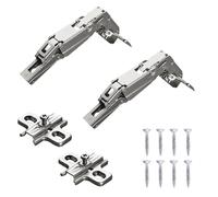 Kit 2 Cerniere SALICE Collo 0 (165° a Scatto) Ø 35 MM con 2 Basi H0 e 8 Viti - bundle cerniera collo dritto con base basetta per ante cucina anta sportello mobili a scomparsa - JZCR