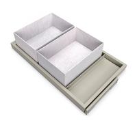 Kit 2 Cestelli e Vassoio per Amadio Regolabile 800 mm Emuca Grigio Pietra