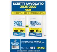 Kit 2 Codice civile + Codice di procedura civile annotati per l'esame di avvocato