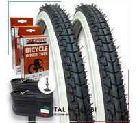 KIT 2 COPERTONI 2 CAMERA D'ARIA 24 x 1 3/8 37 540 VALVOLA ITALIA DEESTONE