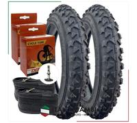 KIT 2 COPERTONI 2 CAMERE D'ARIA BICI 12x1/2 x1.75 47 203 TACCHETTATO DEESTONE