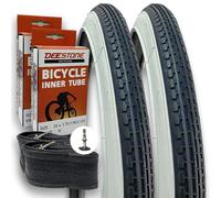 KIT 2 COPERTONI 2 CAMERE D'ARIA BICI 24 X 1.75 44 507 BIANCO NERO IV
