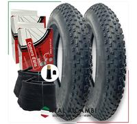 KIT 2 COPERTONI ANTIFORATURA FAT BIKE 2 CAMERE D'ARIA 20 X 4.0 VALVOLA AMERICA