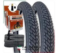 KIT 2 COPERTONI BICI 2 CAMERE D'ARIA 20 x 1.95 50 406 VALVOLA AMERICA DEESTONE