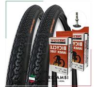 KIT 2 COPERTONI BICI 26 X 1 3 8 37 590 NERO 2 CAMERE D'ARIA 26 X 1 3 8