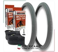KIT 2 COPERTONI BICI SEDIA A ROTELLE 2 CAMERE D'ARIA 24 X 1.3 8 37 540 DEESTONE