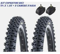 KIT 2 COPERTONI GOMME + 2 CAMERE D'ARIA MTB BICI BICICLETTA 24 X 1.95