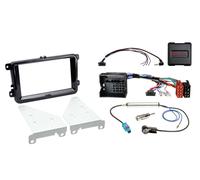 Kit 2 DIN compatibile con Seat/Skoda/VW SWC/antenna pianoforte nero