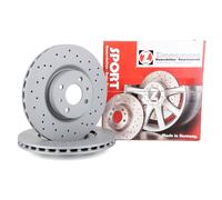 Kit 2 Dischi Freno Anteriori Forati 284mm Zimmermann Sport Fiat 500/595 Abarth