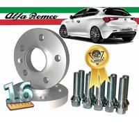KIT 2 DISTANZIALI DA 16mm 5X110 65,1 + BULLONI 12 X 1,25 CONICO ALFA ROMEO FIAT