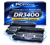 Kit 2 Drum Compatibili DR3400 per Brother - 2 x 30.000 Pagine, Alta Durata, per HL-L5000D HL-L5100DN HL-L5200DW HL-L6250DN HL-L6300DW HL-L6400DW DCP-L5500DN DCP-L6600DW MFC-L5700DN MFC-L6800DW