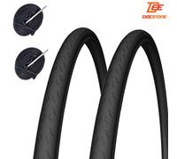 KIT 2 DUE COPERTONI + DUE CAMERE D'ARIA BICI CICLO SCATTO FISSO NERO 700 X 23 C