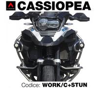 Kit 2 faretti led per moto vetro clear con staffe x tubolare ø 25 mm e cablaggio