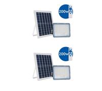 KIT 2 FARO SOLARE 200W LED CON PANNELLO FARETTO CREPUSCOLARE TELECOMANDO