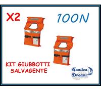KIT 2 GIUBBOTTI SALVAGENTE SICUREZZA SALVATAGGIO 100N OMOLOGATI ENTRO 6 MIGLIA
