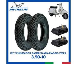 kit 2 Gomma Pneumatico Copertone camera PIAGGIO VESPA PX 3.50 10 MICHELIN S83