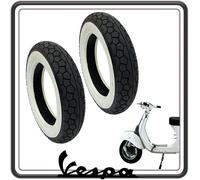 KIT 2 GOMME GOMMA COPERTONE COPERTONI PNEUMATICI CON FASCIA BORDO BIANCO COMPATIBILI PER PIAGGIO VESPA 50 SPECIAL - ET3-125 PRIMAVERA - VESPA PK 50-50 XL MISURA 3.00-10.