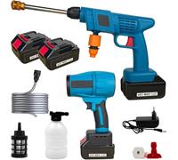 Kit 2 in 1 Mini Soffiatore Turbo Jet + idropulitrice con Doppia Batteria 48V Turbocompressore e Idropulitrice Potente, Velocità dell'Aria fino a 126 km/h ideale per Auto, Giardino e Superfici Esterne