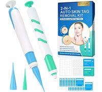 Kit 2 in 1 per rimuovere le etichette della pelle, dispositivo di rimozione delle etichette della pelle, 2-8 mm, veloce e facile da usare (blu) (bianco)