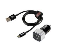 Kit 2 in 1, presa Usb a ricarica veloce universale, 2400 mA, 12/24V + cavo dati/