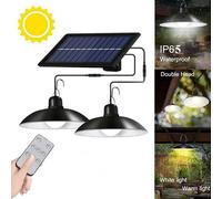 KIT 2 LAMPADARI A SOSPENSIONE PANNELLO SOLARE GANCIO TELECOMANDO ESTERNO GAZEBO