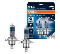 KIT 2 LAMPADE ALOGENE H4 5500K 12V OSRAM LUCE BIANCA COOL BLUE BOOST HYPER WHITE