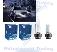 KIT 2 LAMPADE D2S ORIGINALE PHILIPS XENON WHITE VISION LED EFFECT 85122WHV2C1