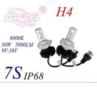 KIT 2 LAMPADE FARI RICAMBIO AUTO LED 7S H4 LUMINOSITA' BIANCO FREDDO 50W SC0