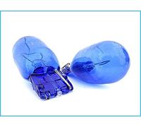 KIT 2 LAMPADE TUTTO VETRO T20 BLU BIANCO XENON 1 FILAMENTO W21W