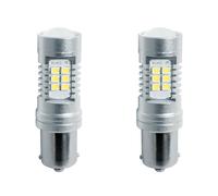 Kit 2 lampadine Ba15s lenticolari a 21 Led SMD 2385 ad Alta Potenza Simoni Racin